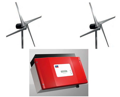 Windkraftanlage Breeze Breaker LW 550 Watt 2 St�ck (1100 Watt) Netzeinspeisung