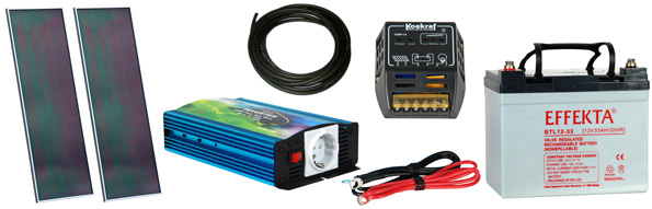 Das 200 Watt Solar Set f�r den Garten.